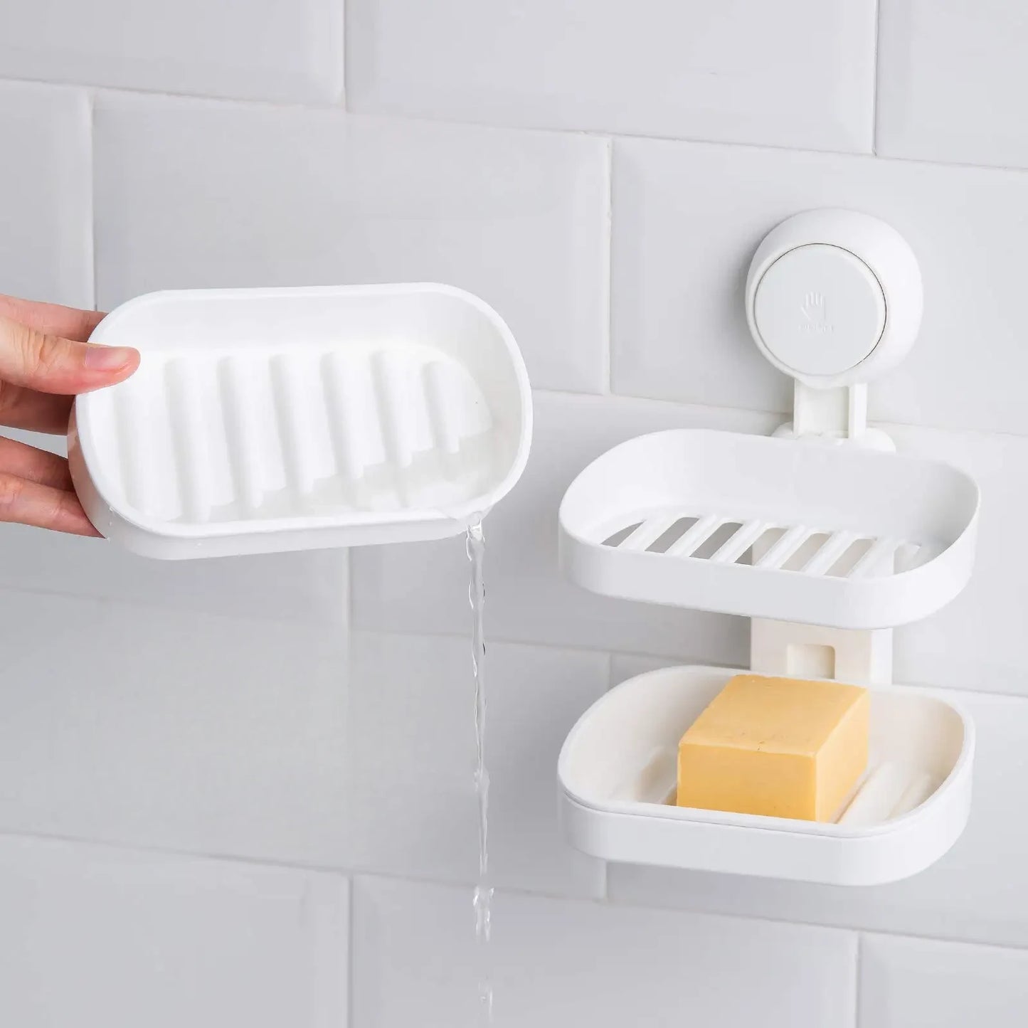 Porte-Savon Double Avec Ventouse Design Et Étanche