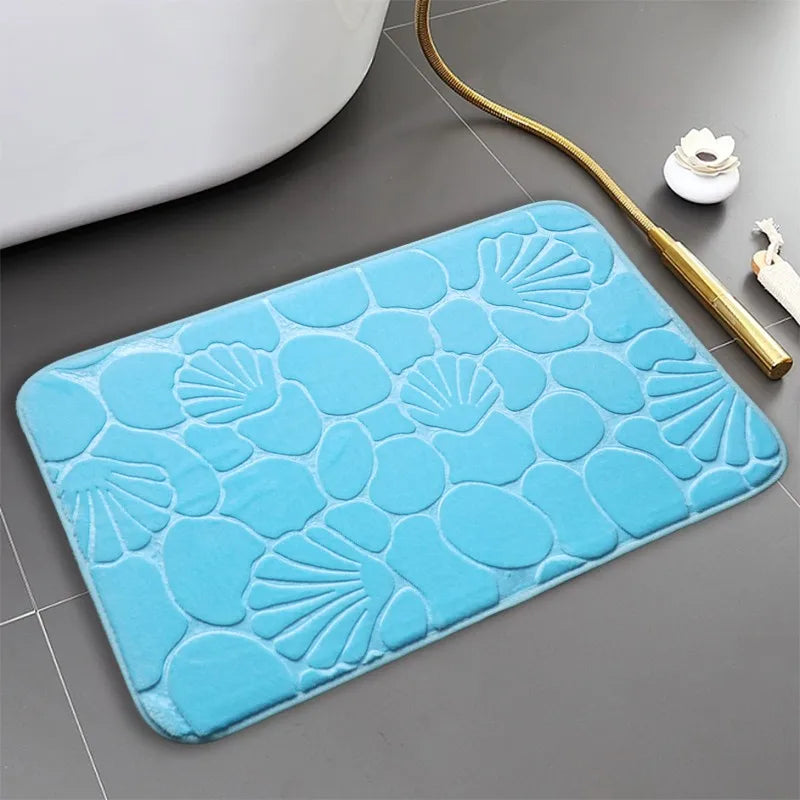 Tapis De Salle De Bain Avec Motif Coquillage Antidérapant