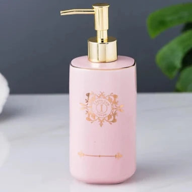 Kit Accessoires Salle de Bain en Céramique Rose