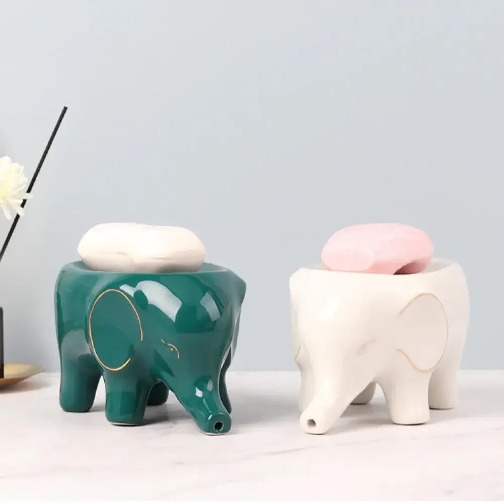 Porte-Savon Élégant En Céramique Éléphant