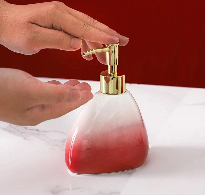 Kit Accessoires Salle de Bain Rouge et Blanc Elégant