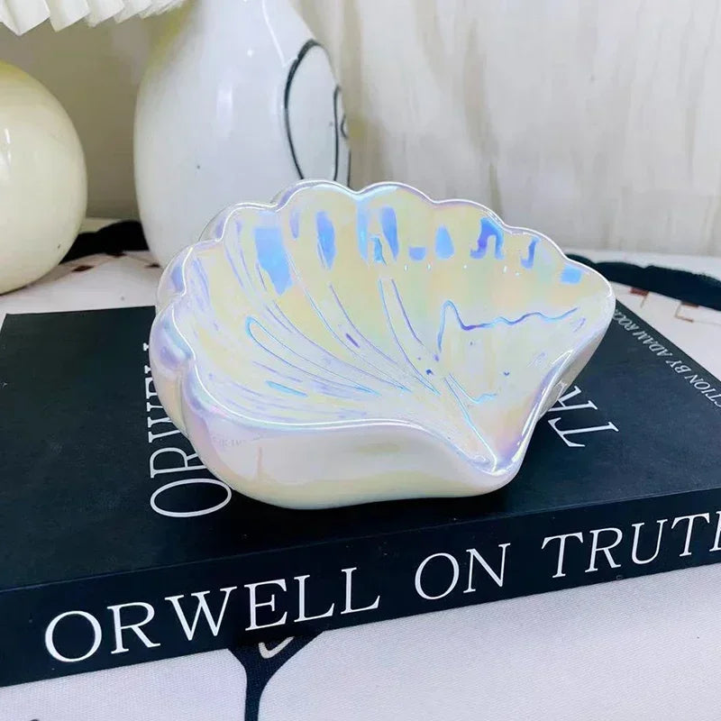 Porte-Savon En Forme De Coquillage Rose En Céramique Avec Écoulement