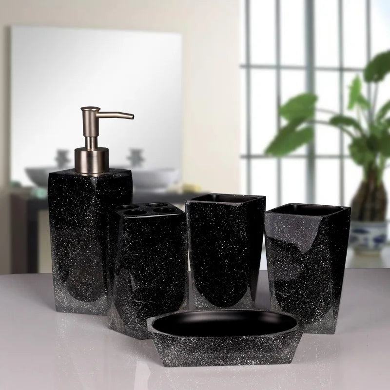 Kit Accessoires Salle de Bain Haut de Gamme Noir