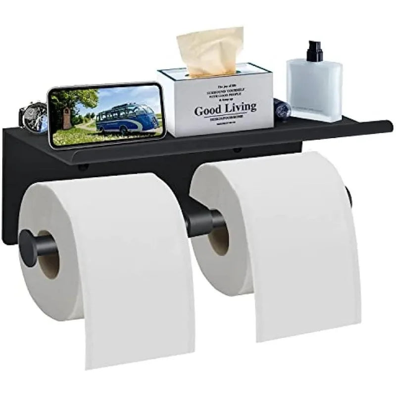 Porte Papier Toilette Double Avec Étagère Design