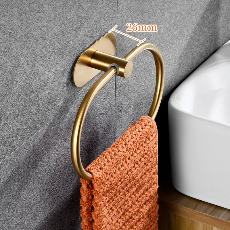 Porte-Serviettes Mural En Métal Pour Salle De Bain - Modèle Ovale