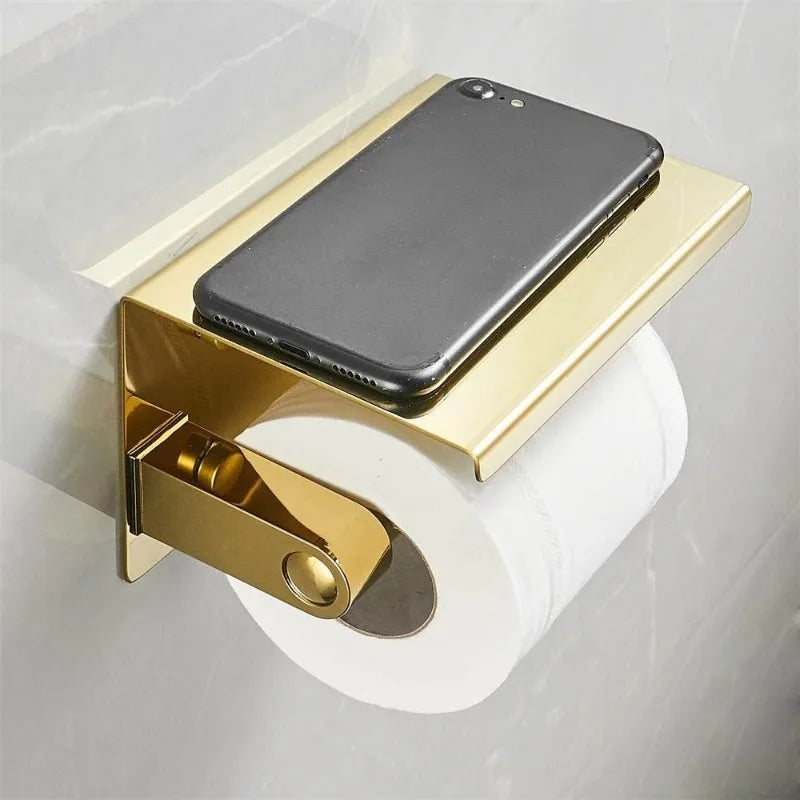 Porte Papier Toilette Double Avec Étagère Design