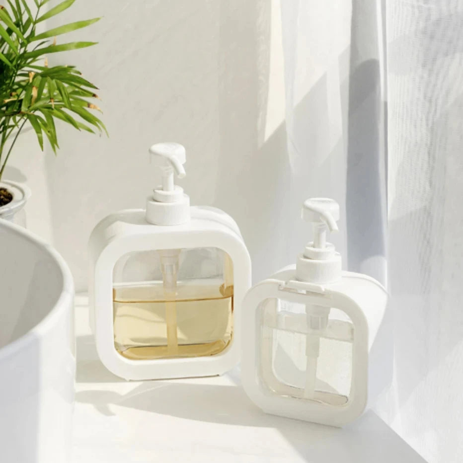 Distributeur De Savon Mural Transparent Avec Cadre Coloré