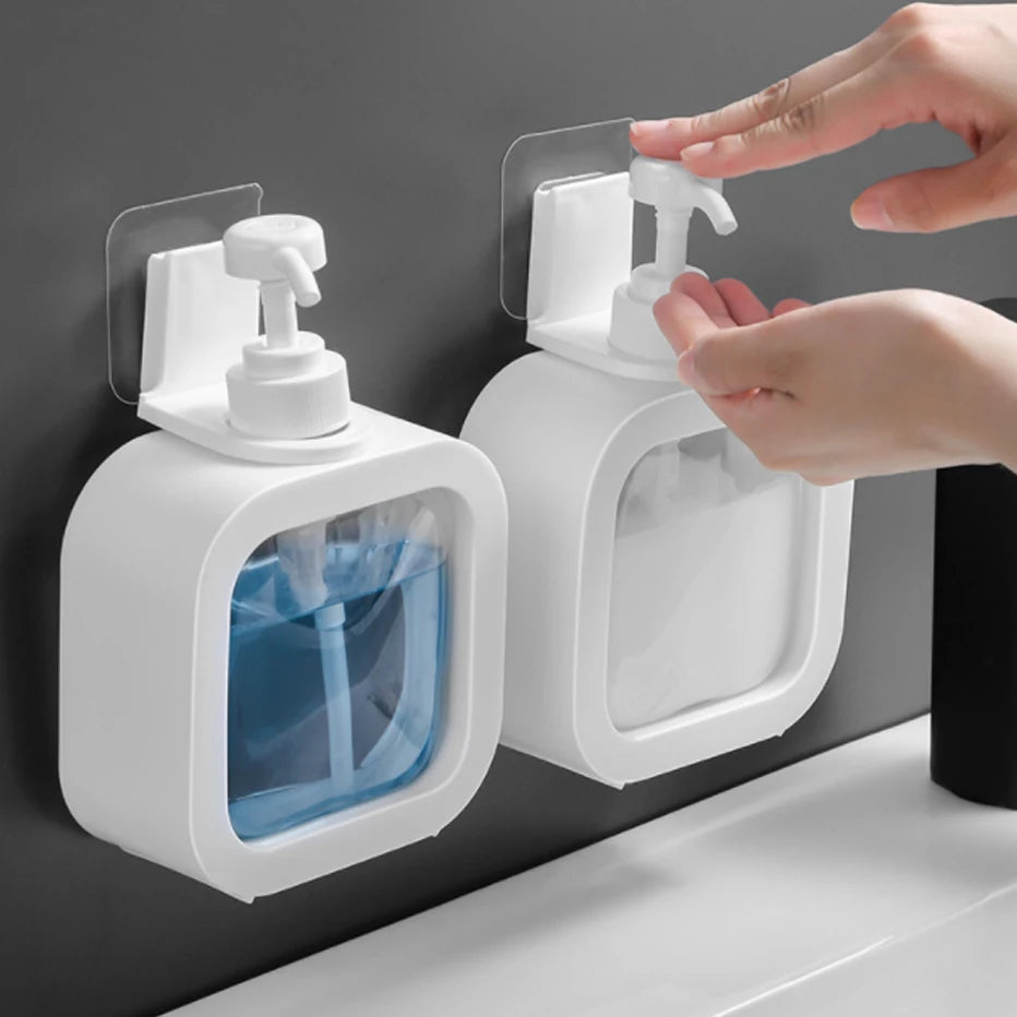 Distributeur De Savon Mural Transparent Avec Cadre Coloré