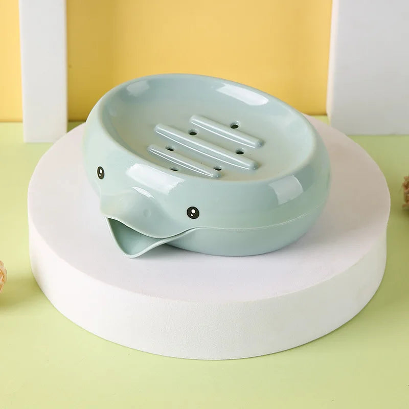 Porte-Savon En Céramique Animalier Design Sourire Avec Drainage