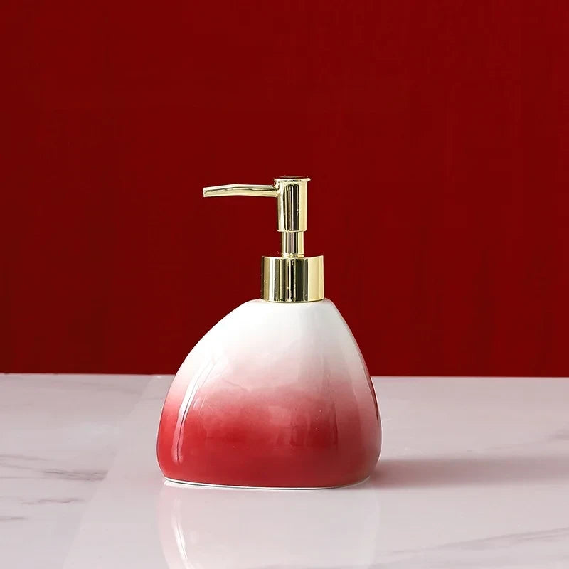 Kit Accessoires Salle de Bain Rouge et Blanc Elégant