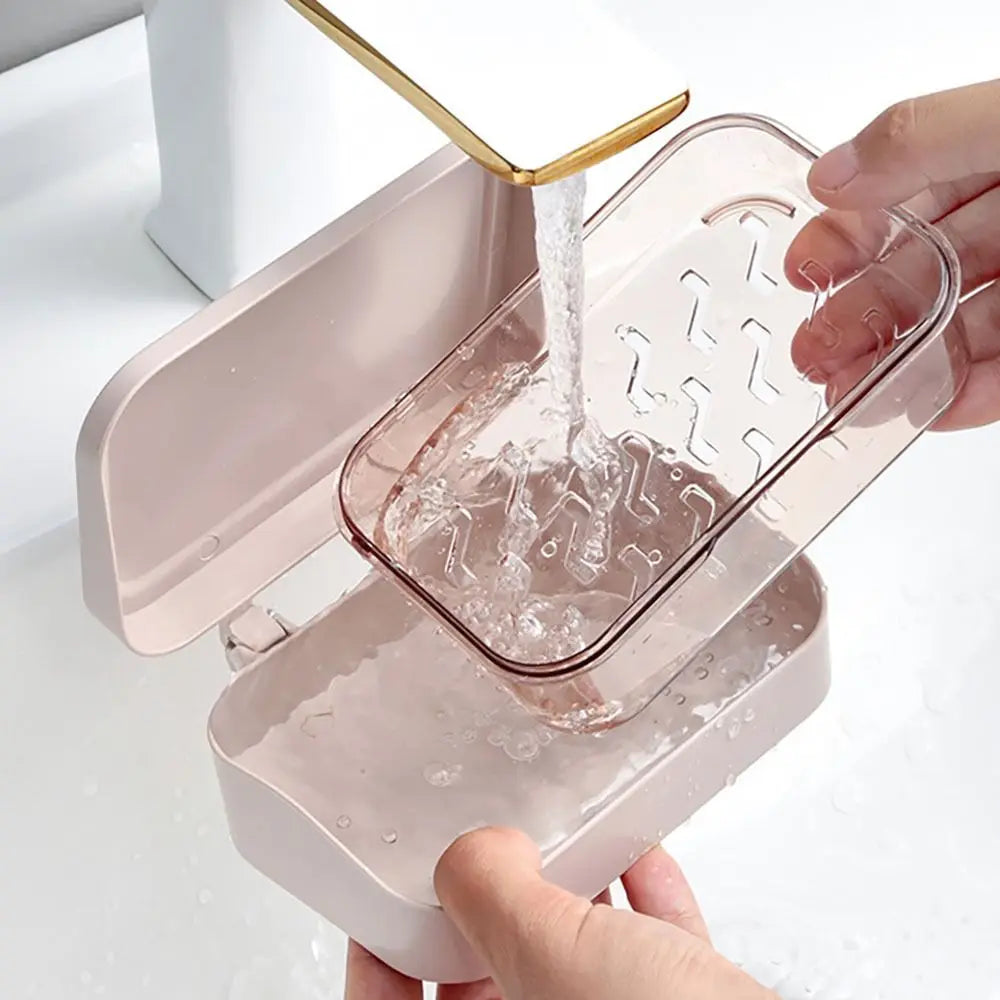 Porte Savon Avec Couvercle Transparent Design Hygiénique