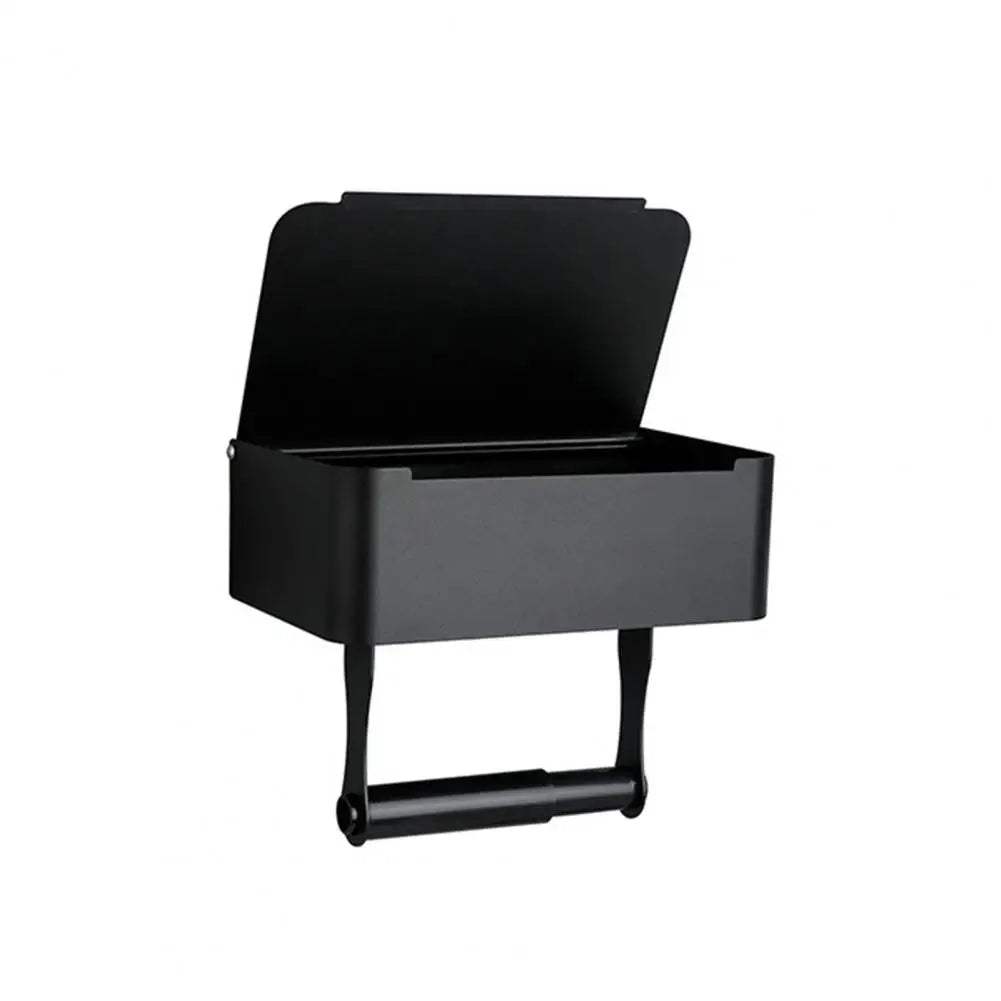 Porte Papier Toilette Avec Boîte De Rangement En Métal Noir