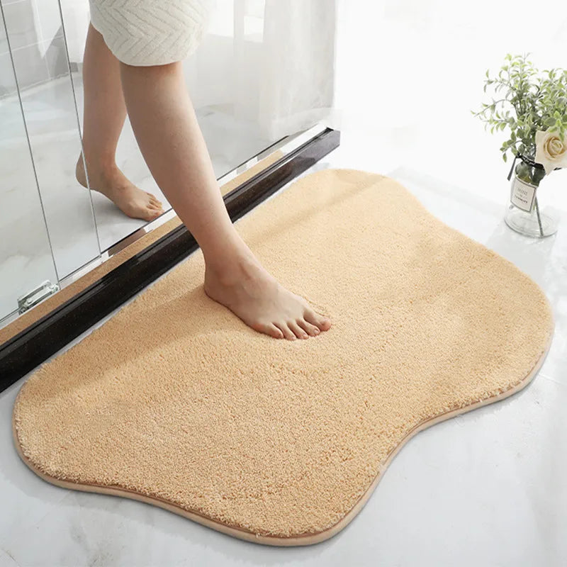 Tapis De Salle De Bain Antidérapant Bleu Ultra Doux