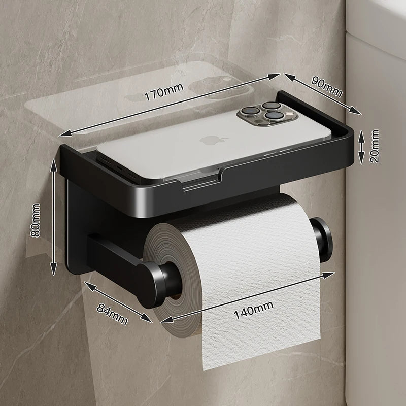Porte Papier Toilette Double Avec Étagère De Rangement