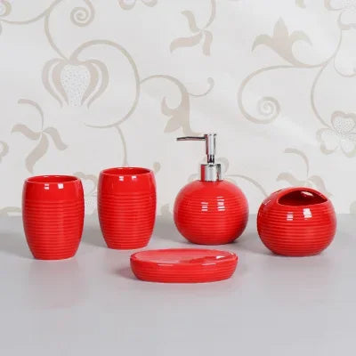 Kit Accessoires Salle de Bain Céramique Multi Couleur