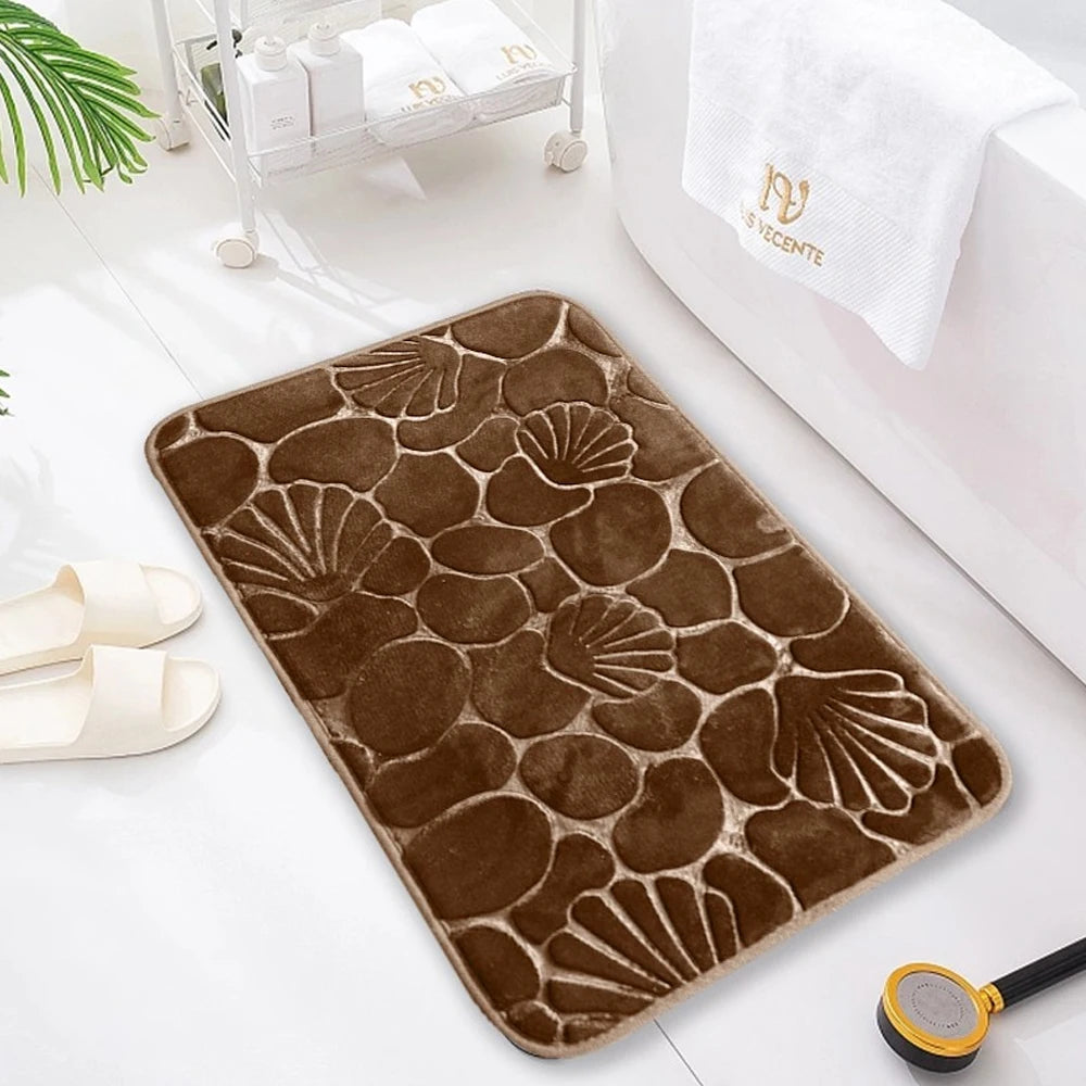 Tapis De Salle De Bain Avec Motif Coquillage Antidérapant