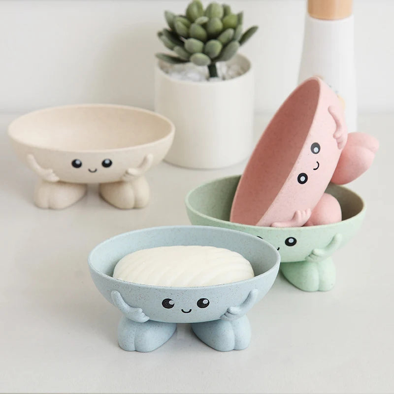 Porte-Savon Mignon En Forme De Bol Avec Pieds Antidérapants