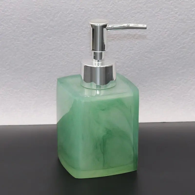 Distributeur De Savon Carré Effet Marbre - Design Élégant