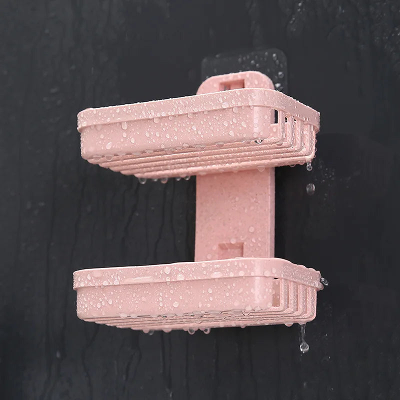 Porte-Savon Mural Double Avec Support Pratique - Design Moderne Et Fonctionnel