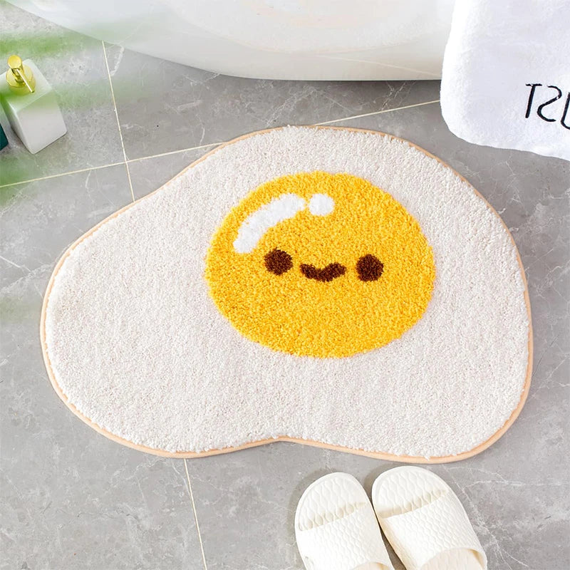 Tapis de Salle de Bain Motif Oeuf au Plat