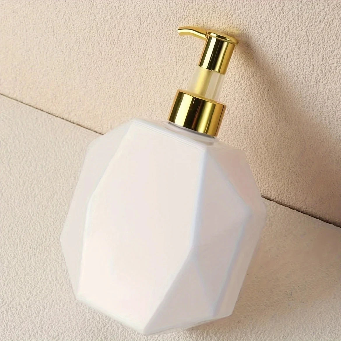 Distributeur De Savon Octogonal Élégant - Finitions Pastel, Noir Et Doré