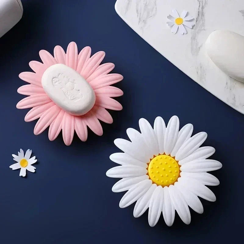 Porte-Savon Design Fleur Marguerite En Silicone Antidérapant