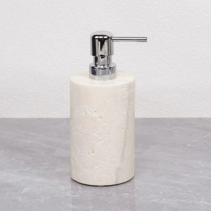 Kit Accessoires Salle De Bain En Marbre Beige Luxueux