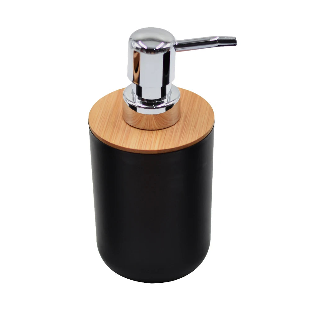 Kit Accessoires De Salle De Bain Gris Avec Bambou