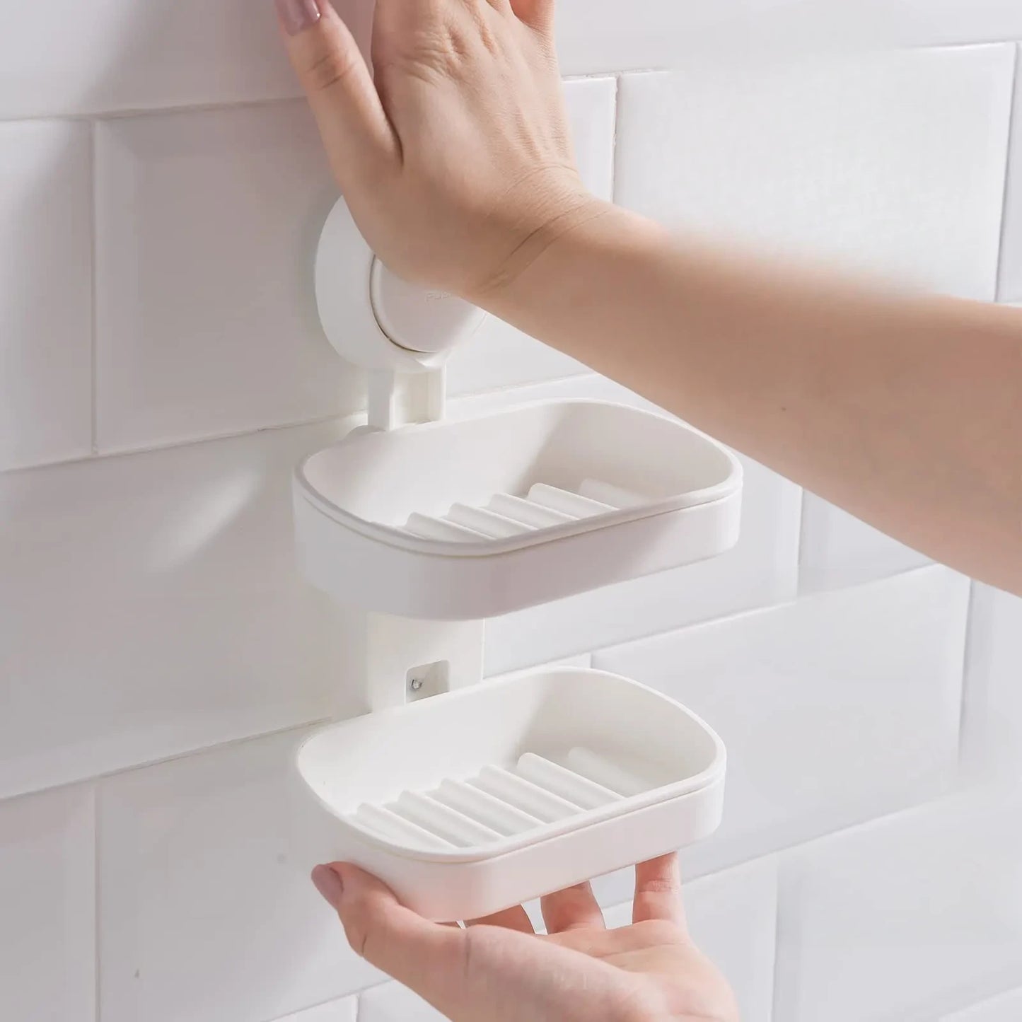Porte-Savon Double Avec Ventouse Design Et Étanche