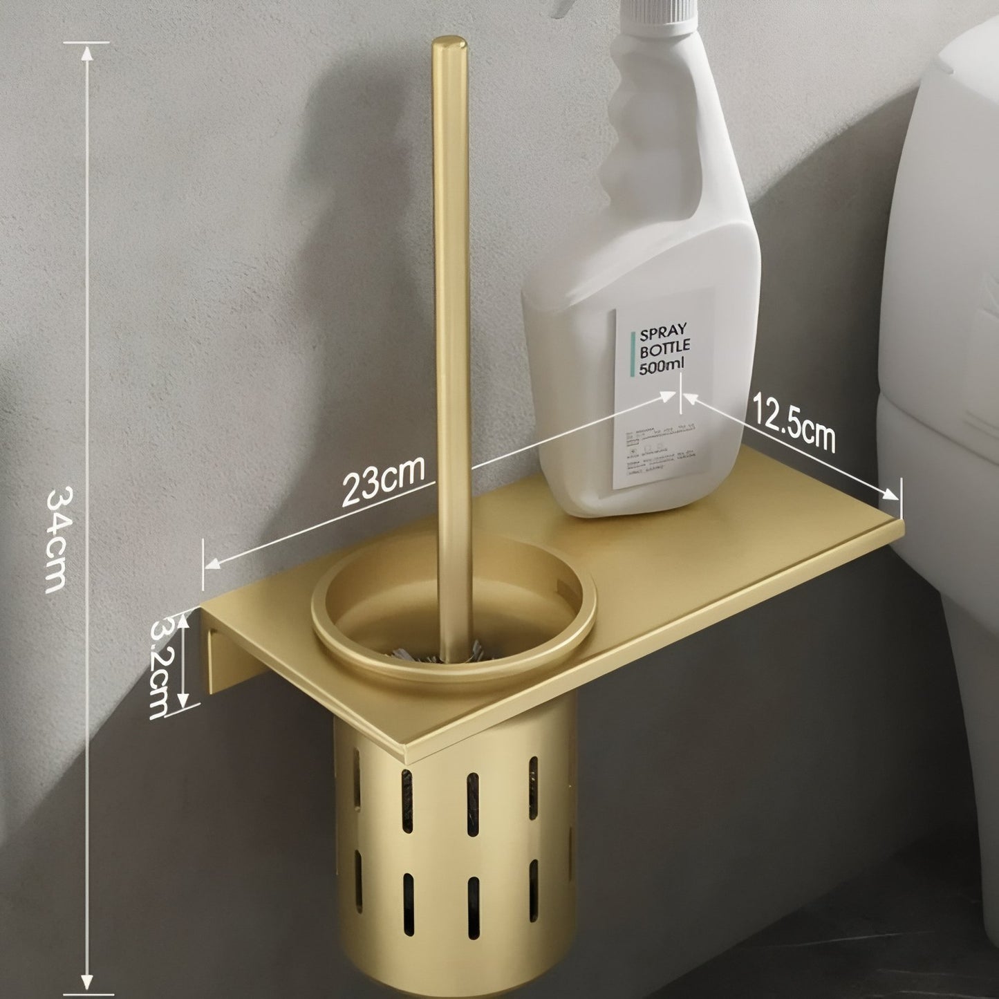Brosse De Toilette Murale En Acier Inoxydable Chic