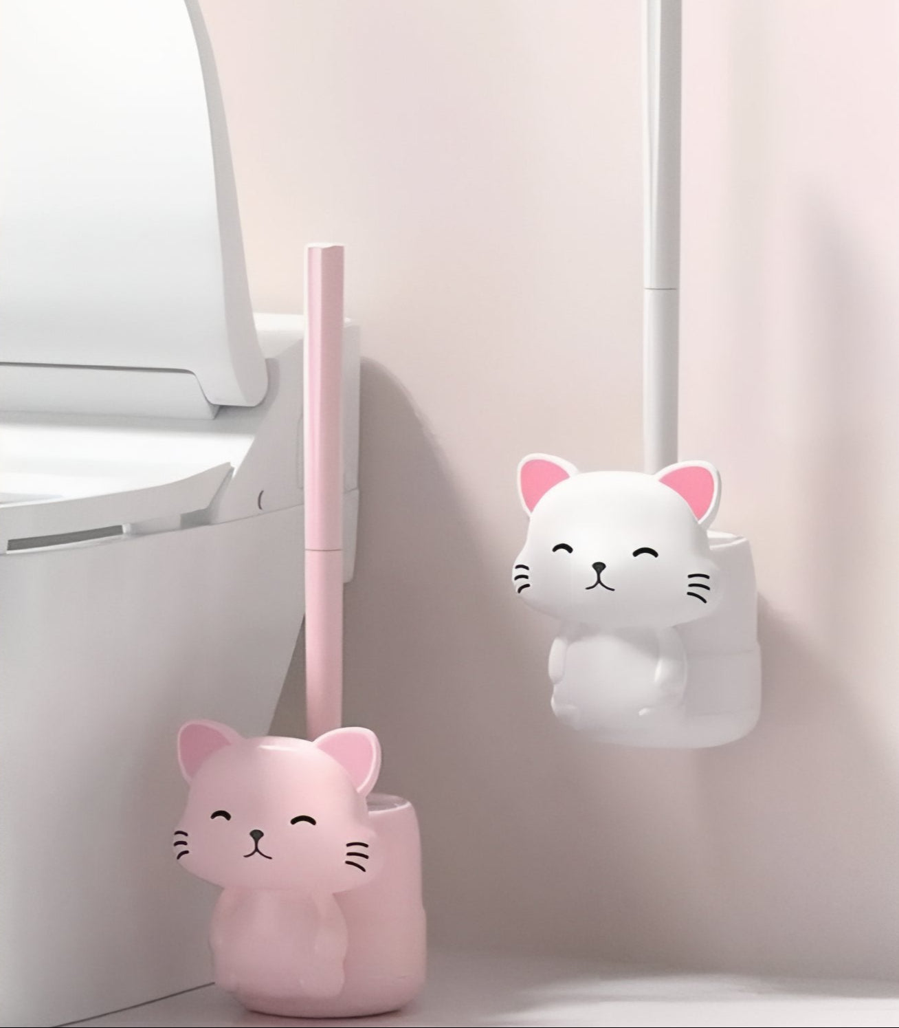 Brosse De Toilette Chat en Plastique