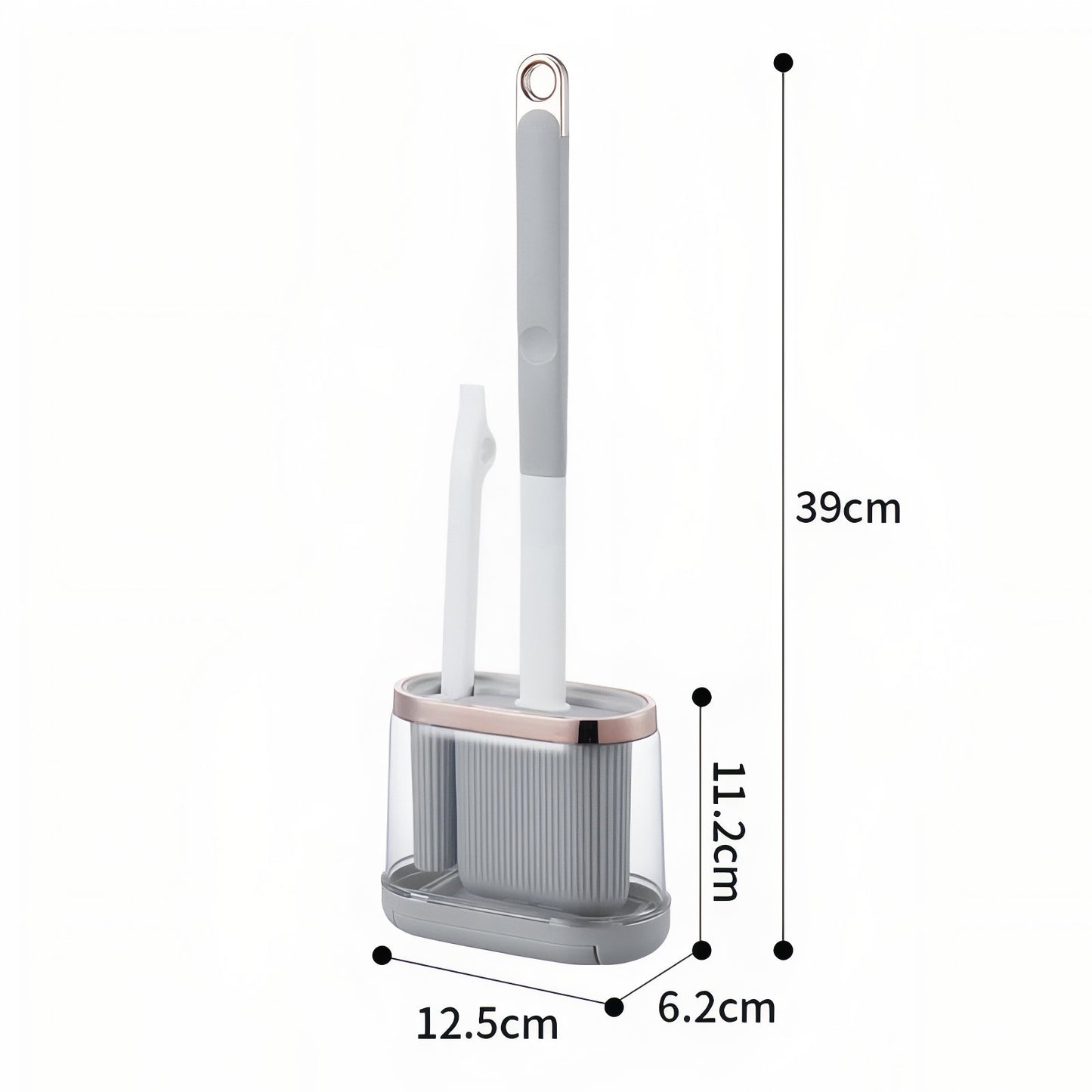 Brosse De Toilette Mural en Silicone Design Avec Support Transparent