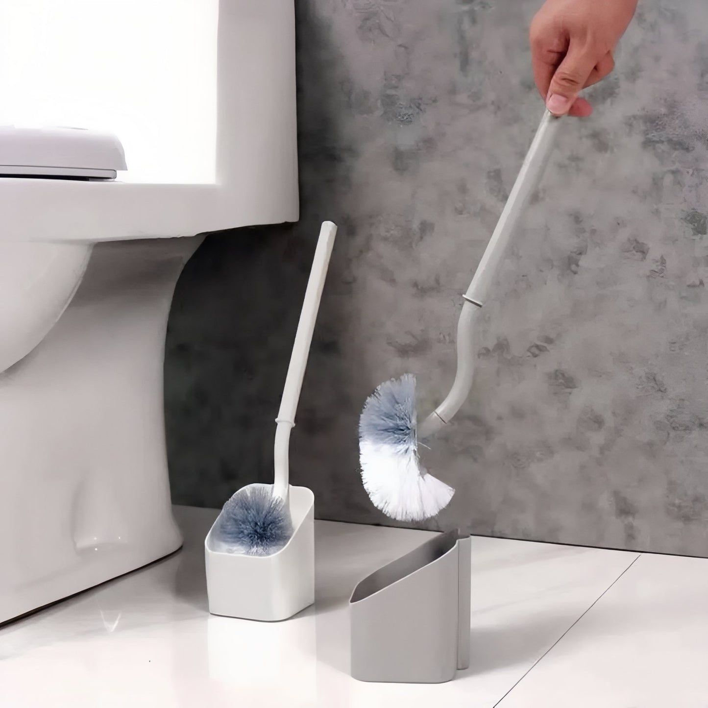 Brosse De Toilette En Silicone Avec Manche Ergonomique