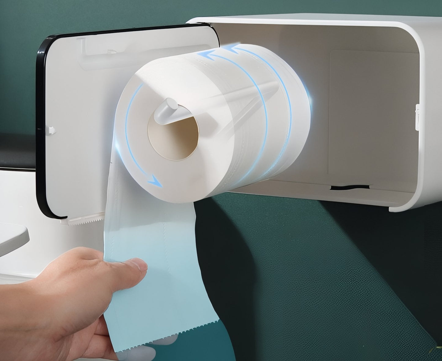 Distributeur Papier Toilette Mural Avec Couvercle Étanche Et Espace De Rangement