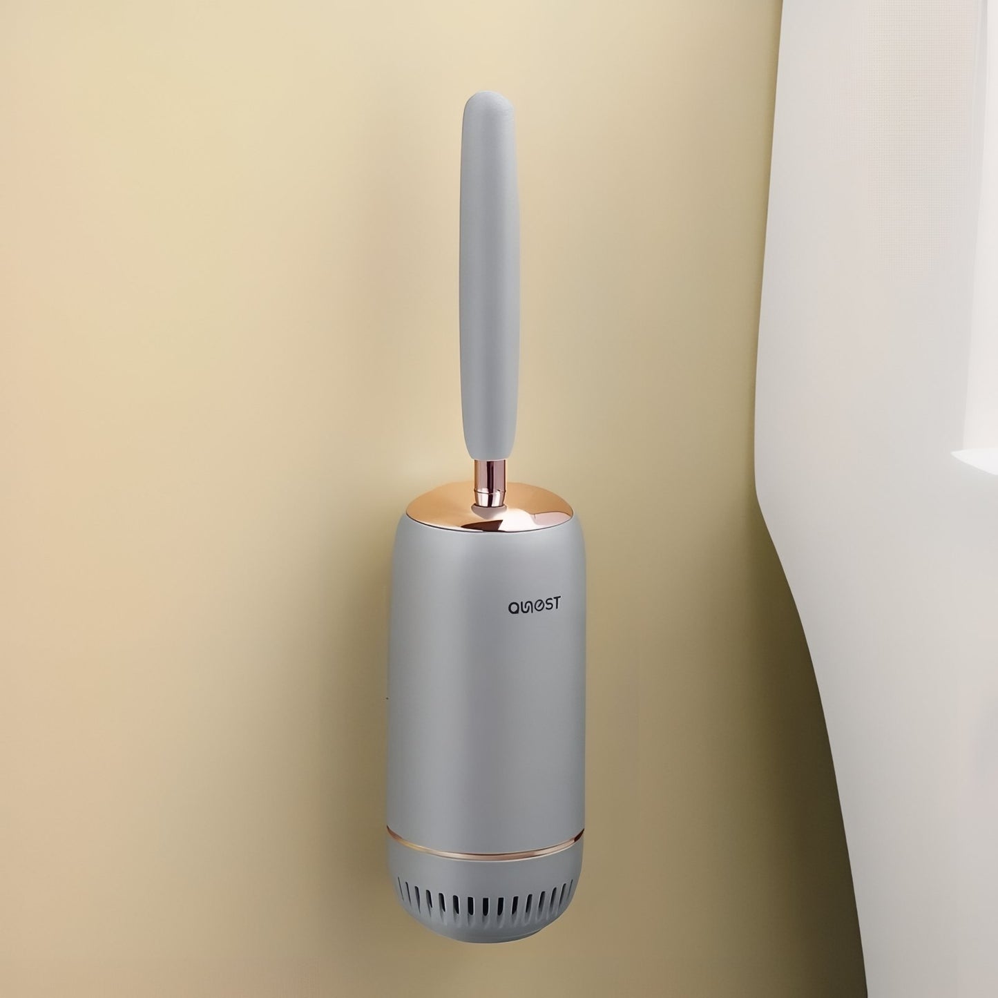 Brosse De Toilette Murale En Silicone Avec Finition Dorée