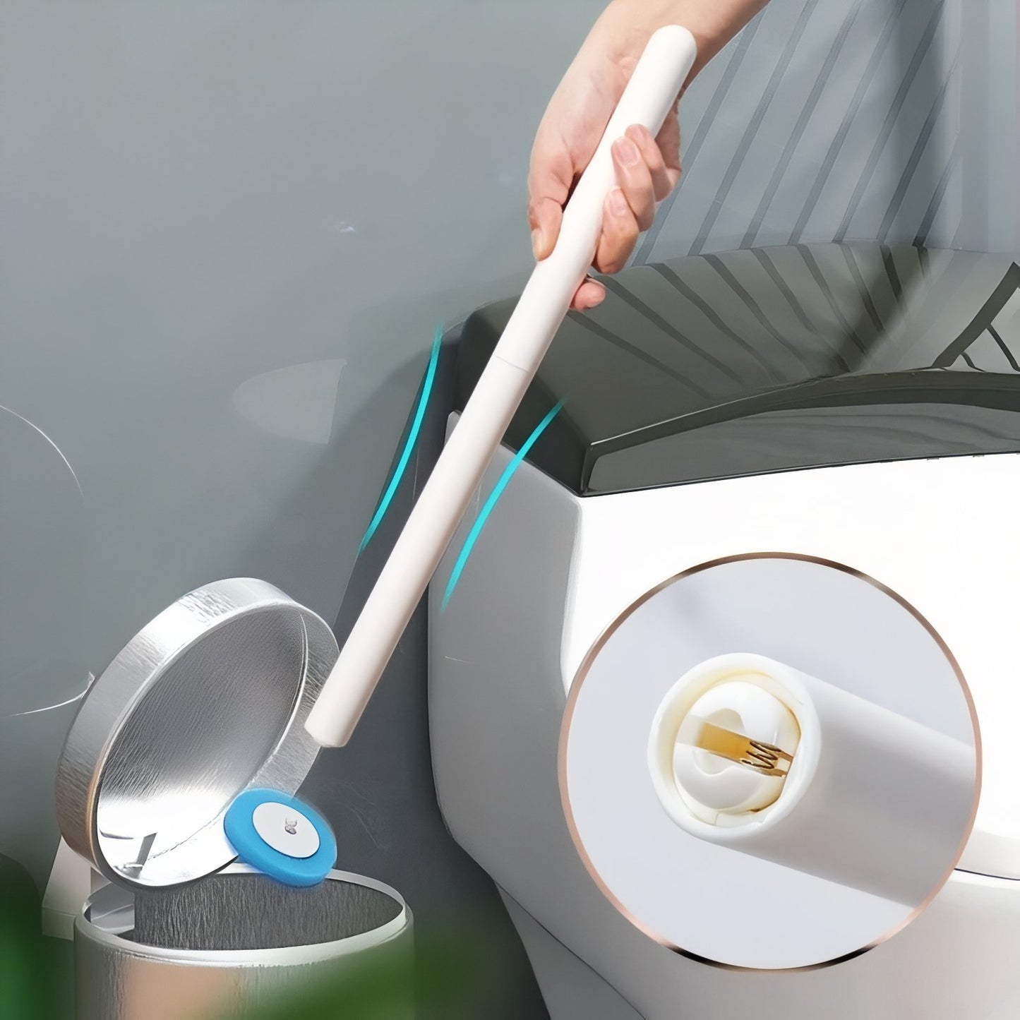 Brosse De Toilette Murale Avec Éponge Jetable Multicolore