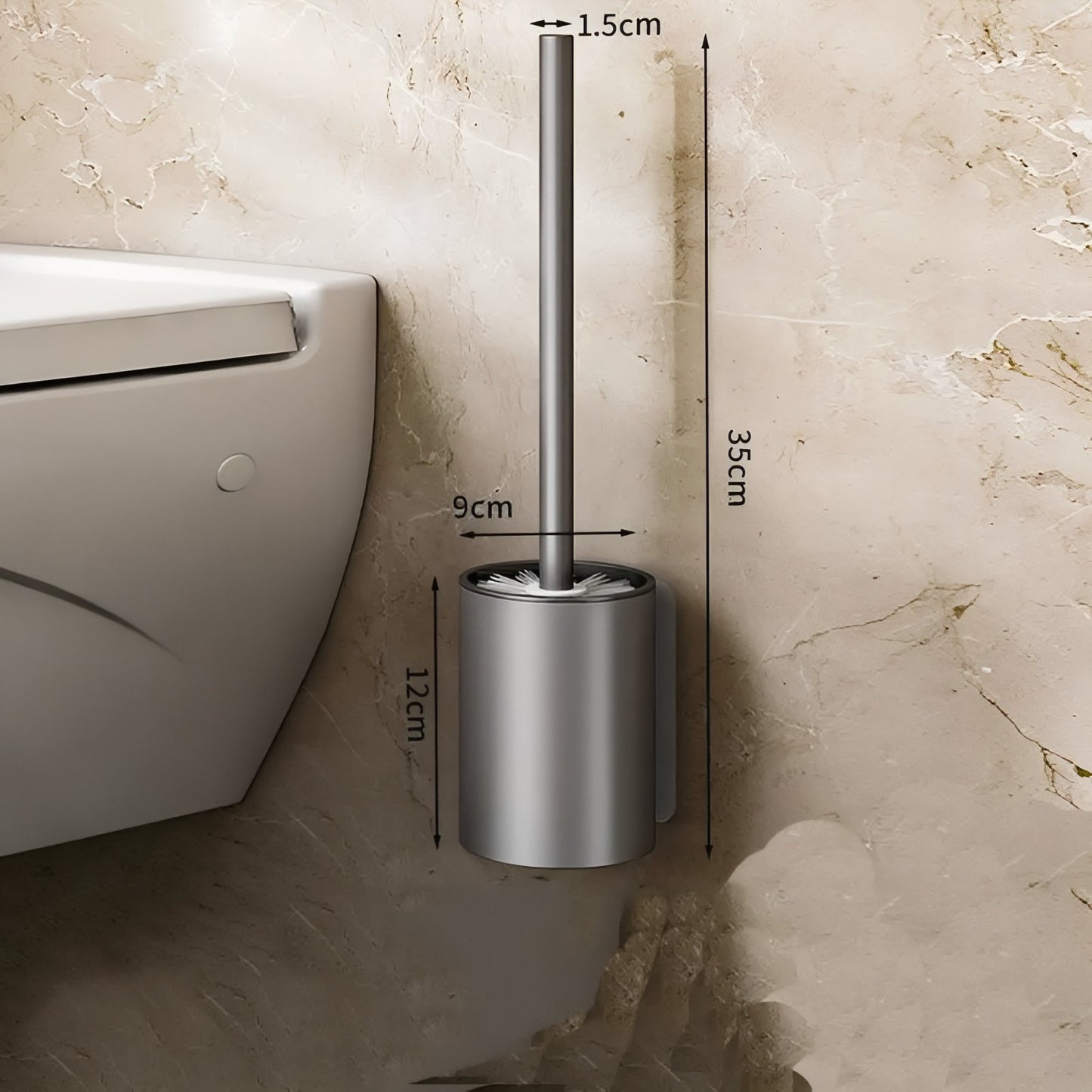 Brosse De Toilette Mural En Acier Inoxydable Carrée Ou Rond