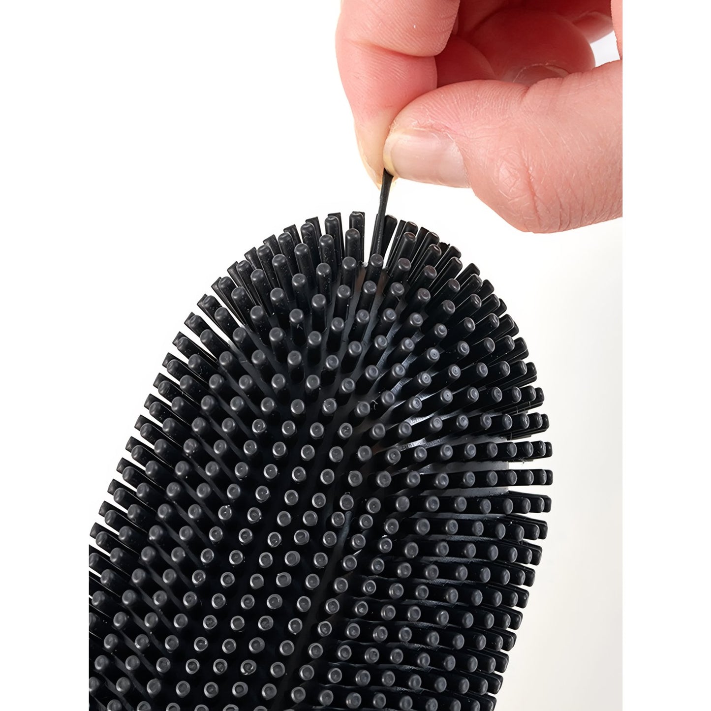 Brosse De Toilette En Silicone Noire Avec Support Compact