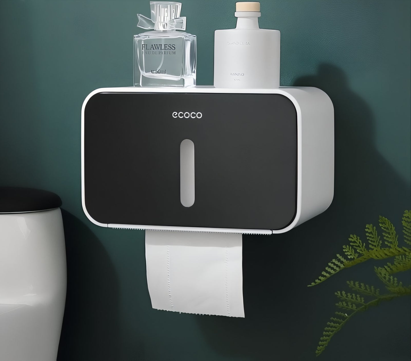 Distributeur Papier Toilette Mural Avec Couvercle Étanche Et Espace De Rangement