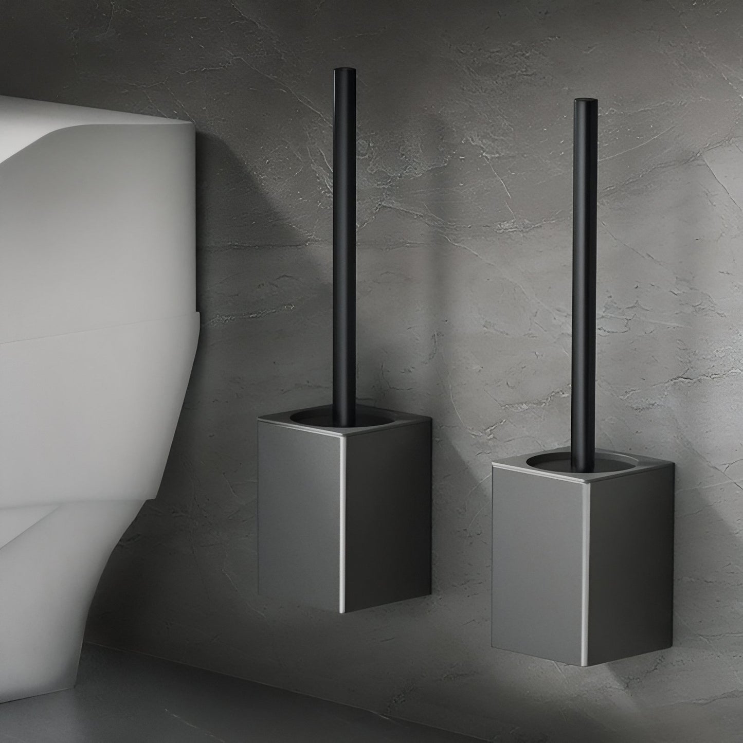 Brosse De Toilette Murale En Acier Inoxydable Carré