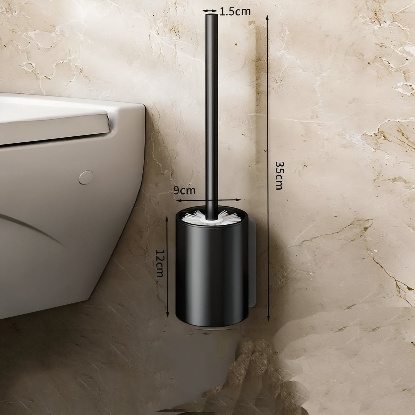 Brosse De Toilette Mural En Acier Inoxydable Carrée Ou Rond