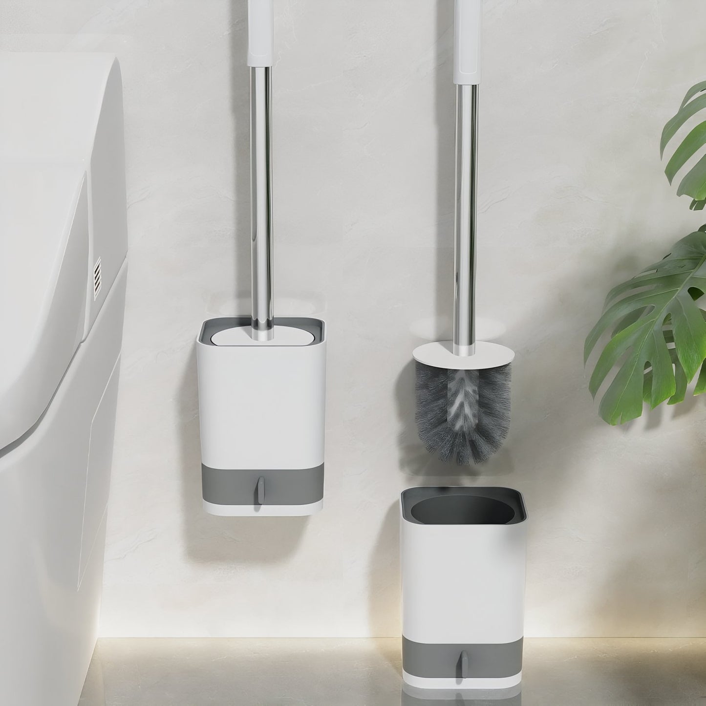 Brosse de Toilette Noir ou Blanc avec Receveur