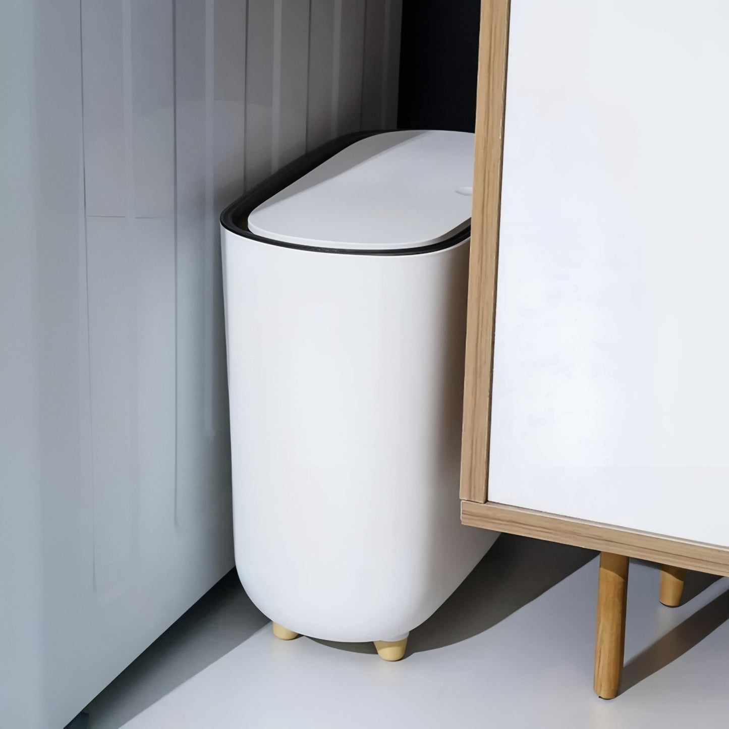 Poubelle Moderne En Plastique Avec Pieds Antidérapants Pour Toilette