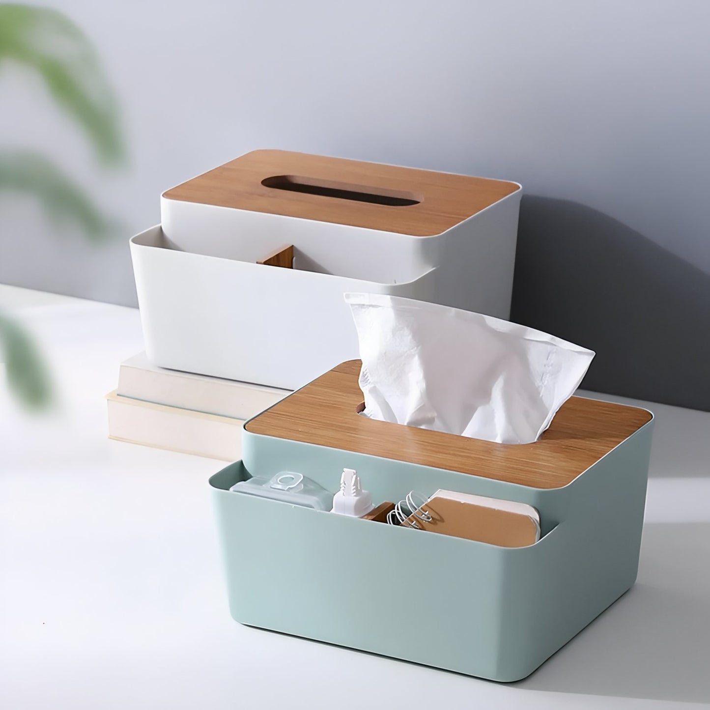 Distributeur De Mouchoirs Design Moderne Avec Couvercle En Bois