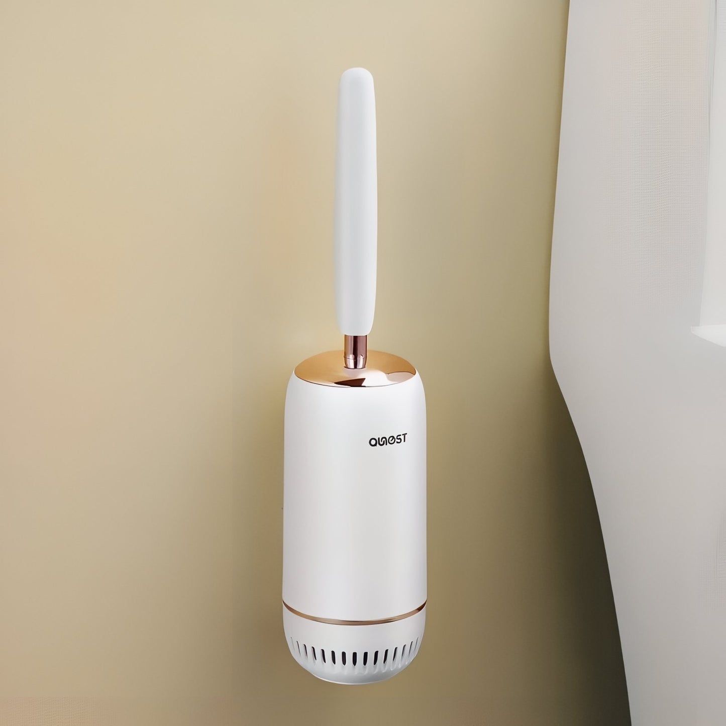 Brosse De Toilette Murale En Silicone Avec Finition Dorée