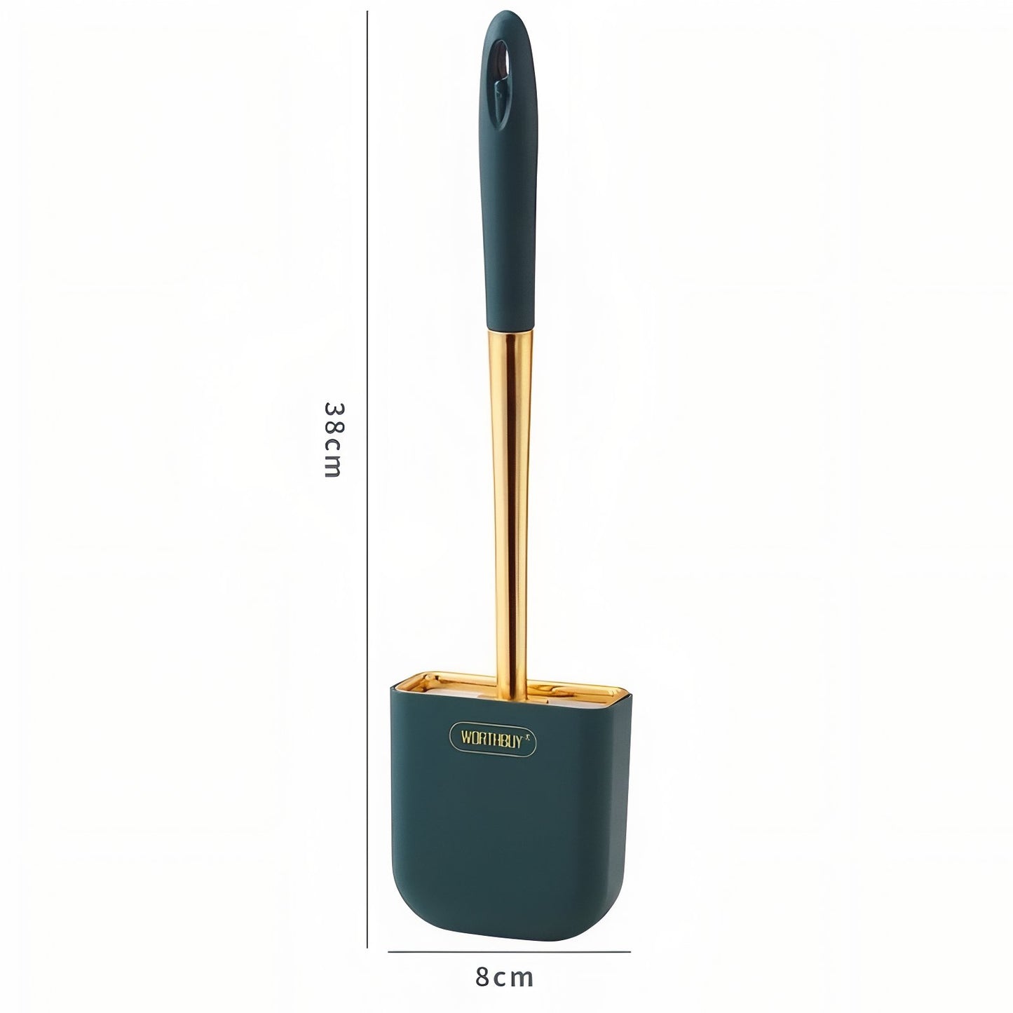 Brosse De Toilette Murale Élégante Avec Manche Doré En Plastique