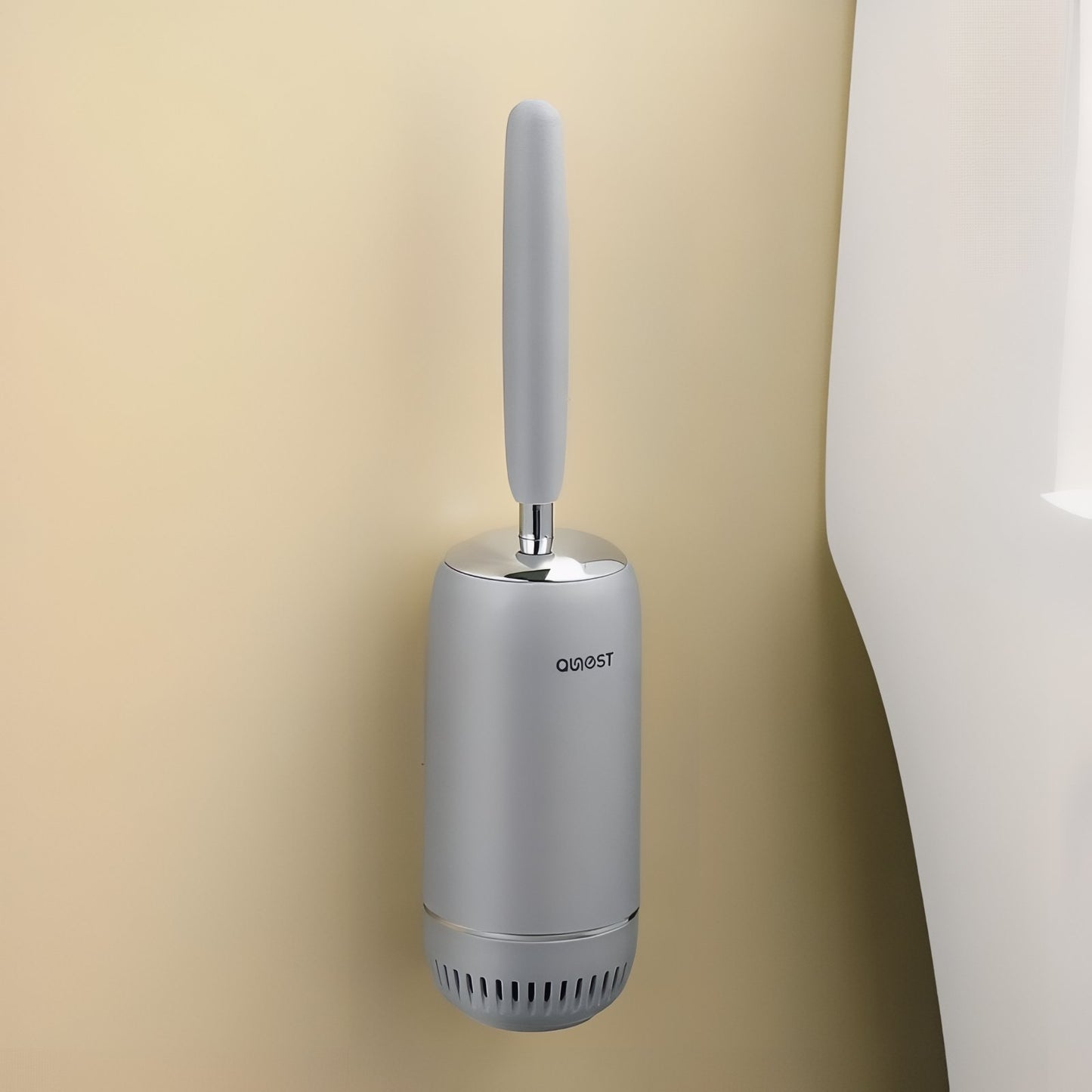 Brosse De Toilette Murale En Silicone Avec Finition Dorée