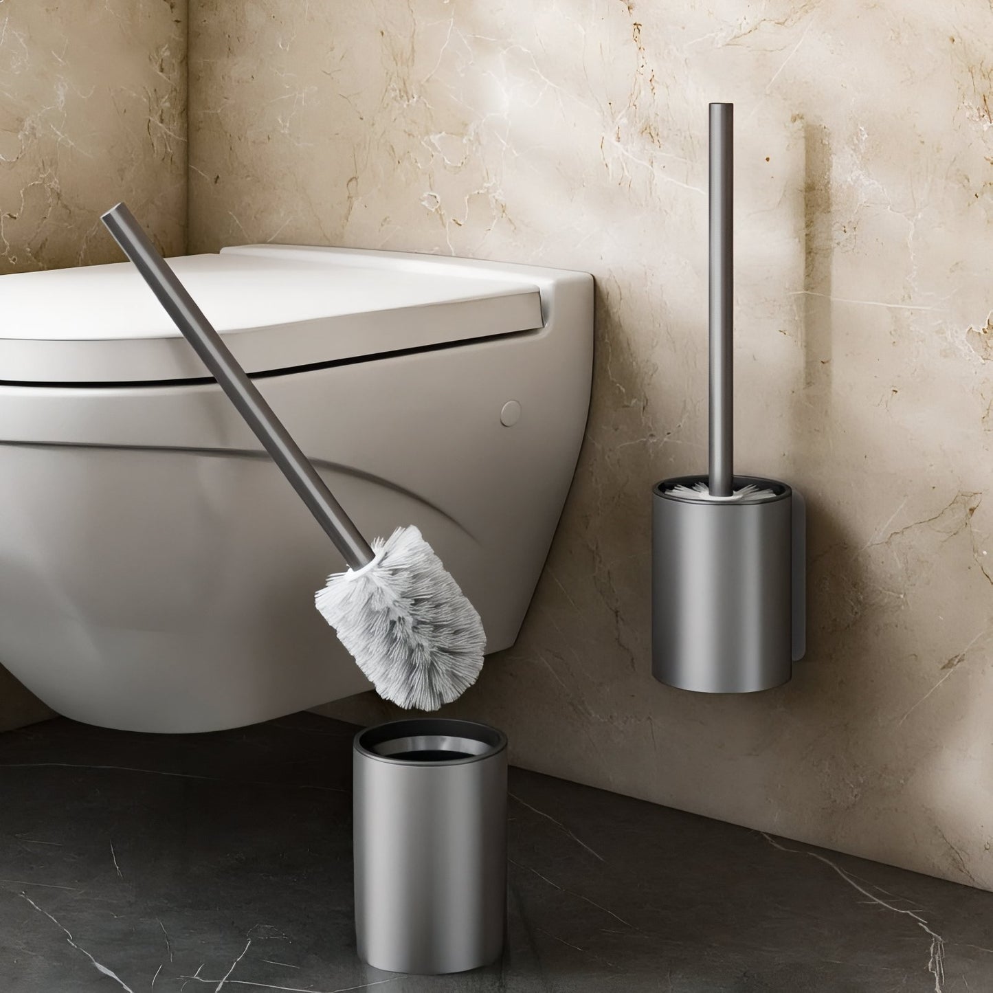 Brosse De Toilette Mural En Acier Inoxydable Design