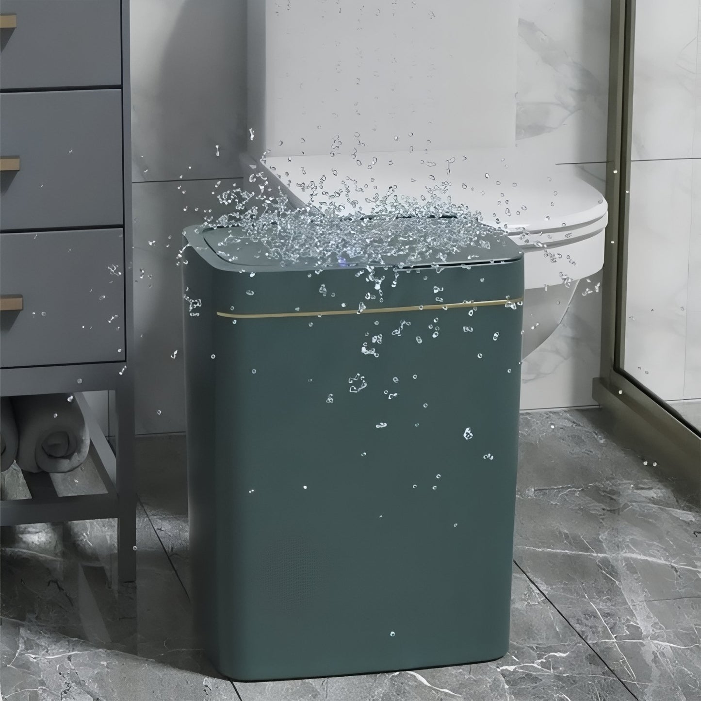 Poubelle Étroite Avec Couvercle Étanche 15 L
