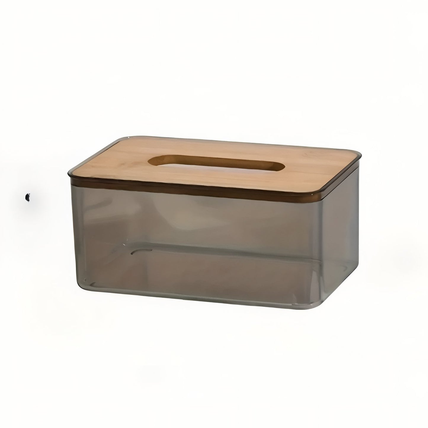 Boîte À Mouchoirs Transparente Avec Couvercle En Bambou